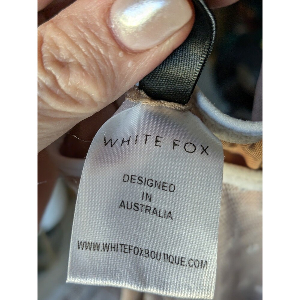 White Fox Boutique No Looking Back Bodysuit White Mesh Point D'Espirit XL - Picture 4 of 10